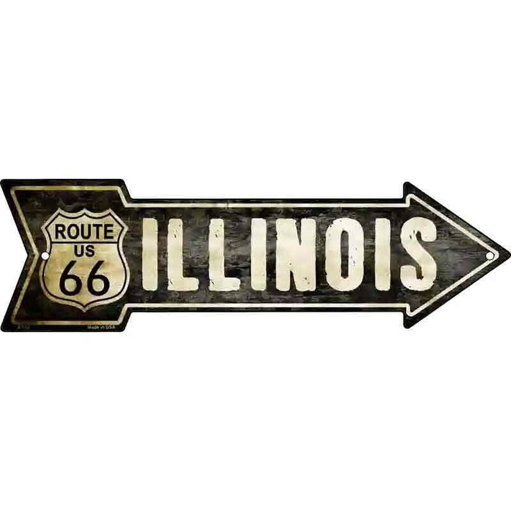 Vintage Route 66 Illinois 5" x 17" Novelty Metal Arrow Sign Home & Garden:Home Décor:Plaques & Signs Style Your Walls
