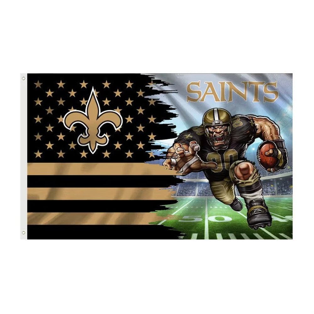 New Orleans Saints 3' X 5' Graphic Flag Banner With Grommets New! Sports Mem, Cards & Fan Shop:Fan Apparel & Souvenirs:Football-NFL Style Your Walls