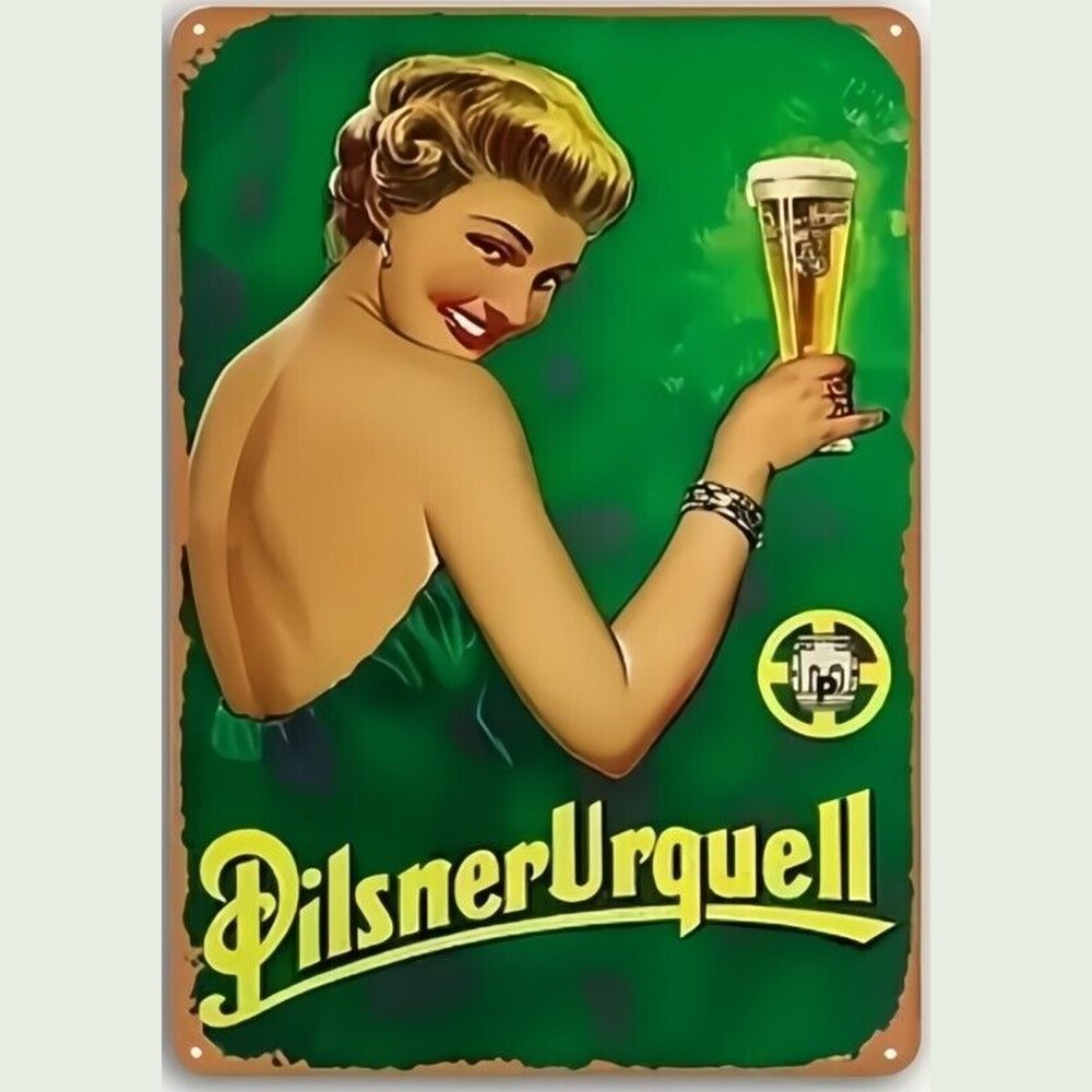 Pilsner Urquell Beer Vintage Novelty Metal Sign 8" x 12" Wall Art Home & Garden:Home Décor:Plaques & Signs Style Your Walls