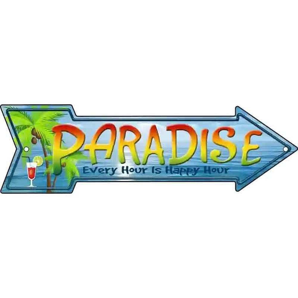 Paradise "Every Hour Is Happy Hour" Novelty Metal Arrow Sign 17" x 5" NEW! Home & Garden:Home Décor:Plaques & Signs Style Your Walls