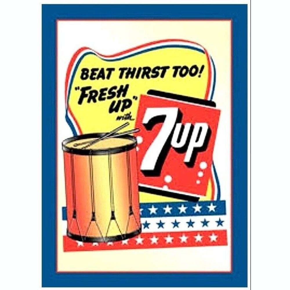7 Up Beat Thirst Too Fresh UP With 7 UP Novelty Metal Sign 12.5" X 16" NEW! Home & Garden:Home Décor:Plaques & Signs Style Your Walls