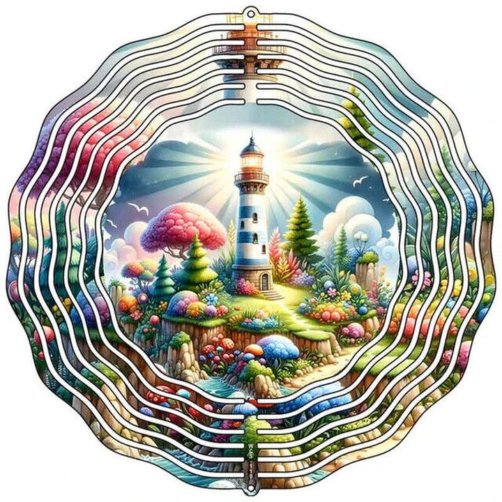 10" Metal Whimsical Lighthouse Wind Spinner 360 swivel hook Yard Decor Home & Garden:Yard, Garden & Outdoor Living:Décor:Windmills & Wind Spinners Style Your Walls