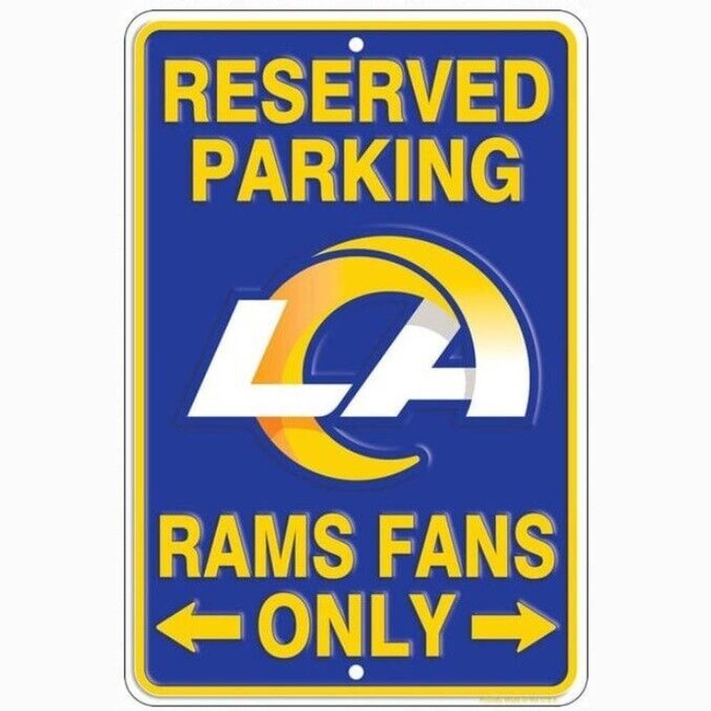 Reserved Parking Rams Fans Only Embossed Metal Licensed Parking Sign 8" x 12" Home & Garden:Home Décor:Plaques & Signs Style Your Walls