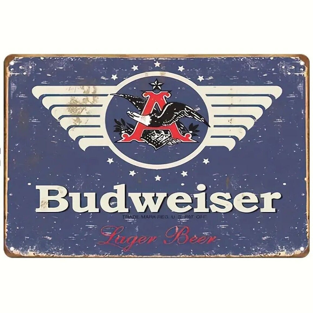 Budweiser Lager Beer Vintage Novelty Metal Sign 12" x 8" Wall Art Home & Garden:Home Décor:Plaques & Signs Style Your Walls