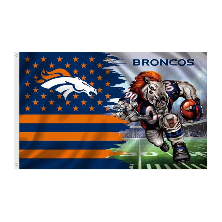 Denver Broncos 3' X 5' Graphic Flag Banner With Grommets New! Sports Mem, Cards & Fan Shop:Fan Apparel & Souvenirs:Football-NFL Style Your Walls