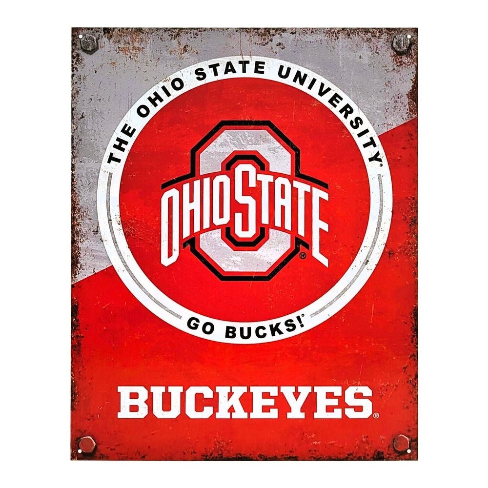 Ohio State Buckeyes Licensed Vintage Metal Novelty Sign 16" x 12.5" Home & Garden:Home Décor:Plaques & Signs Style Your Walls
