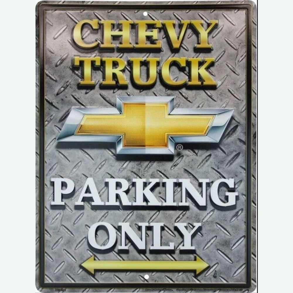 Chevy Truck Embossed Novelty Parking Sign Home & Garden:Home Décor:Plaques & Signs Style Your Walls