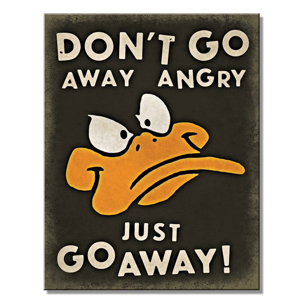 Daffy Duck "Don't Go Away Angry Just Go Away" Licensed Novelty Sign 16" x 12.5" Home & Garden:Home Décor:Plaques & Signs Style Your Walls