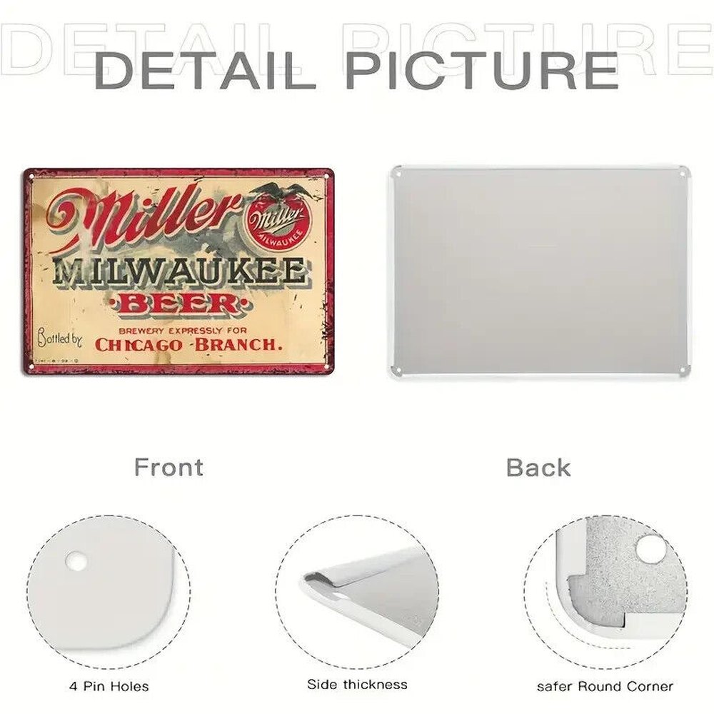 Miller Milwaukee Beer Novelty metal sign 12" x 8" Wall Art Home & Garden:Home Décor:Plaques & Signs Style Your Walls