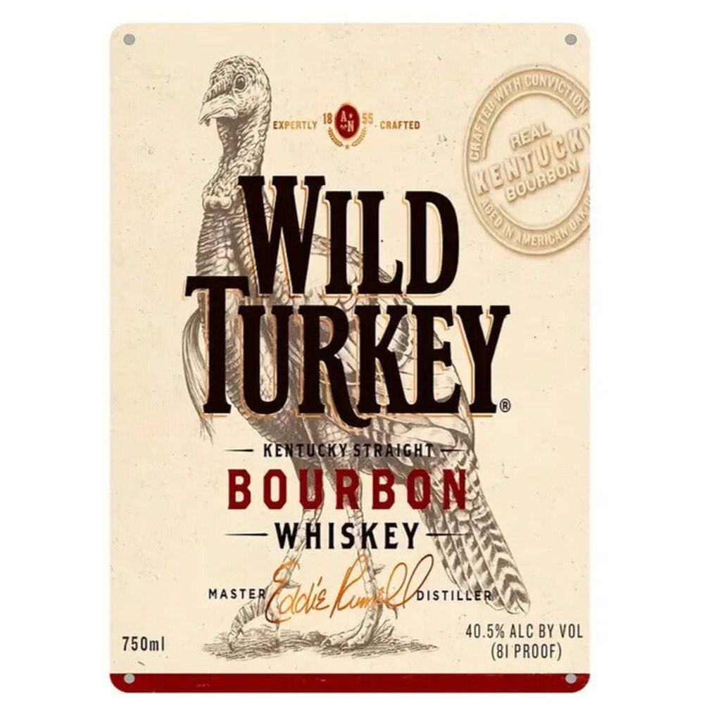 Wild Turkey Kentucky Straight Bourbon Whiskey Novelty Metal Sign 12" x 8" Home & Garden:Home Décor:Plaques & Signs Style Your Walls