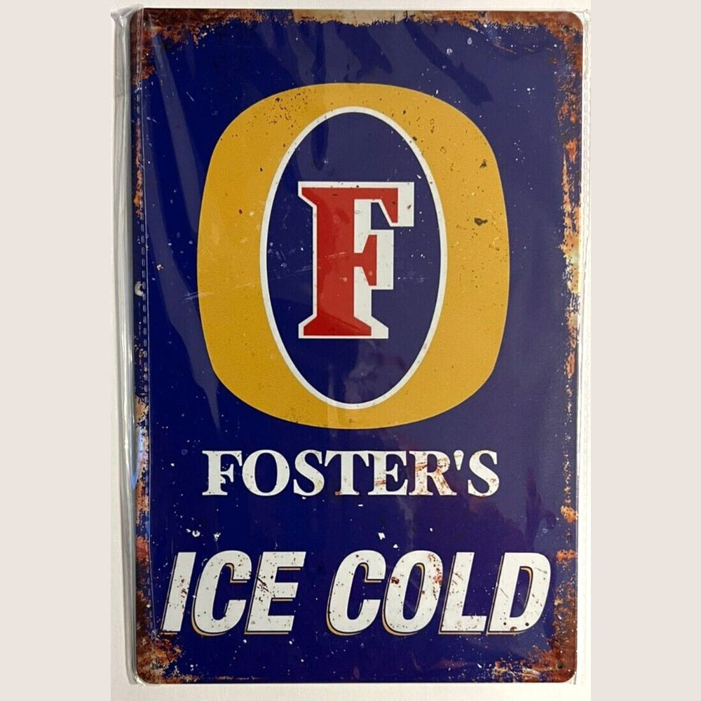 Foster's Ice Cold Beer Novelty Metal Sign 12" x 8" NEW! Home & Garden:Home Décor:Plaques & Signs Style Your Walls