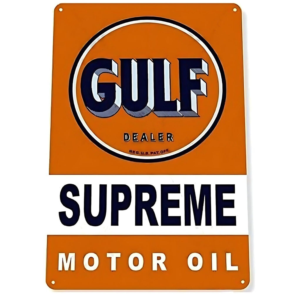 Gulf Supreme Motor Oil Vintage Novelty Metal Sign 5.5" x 8" Wall Art Home & Garden:Home Décor:Plaques & Signs Style Your Walls