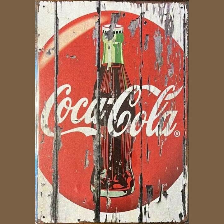 Coca-Cola Vintage Novelty Metal Sign 12" x 8" Wall Art Red & White With Bottle Home & Garden:Home Décor:Plaques & Signs Style Your Walls