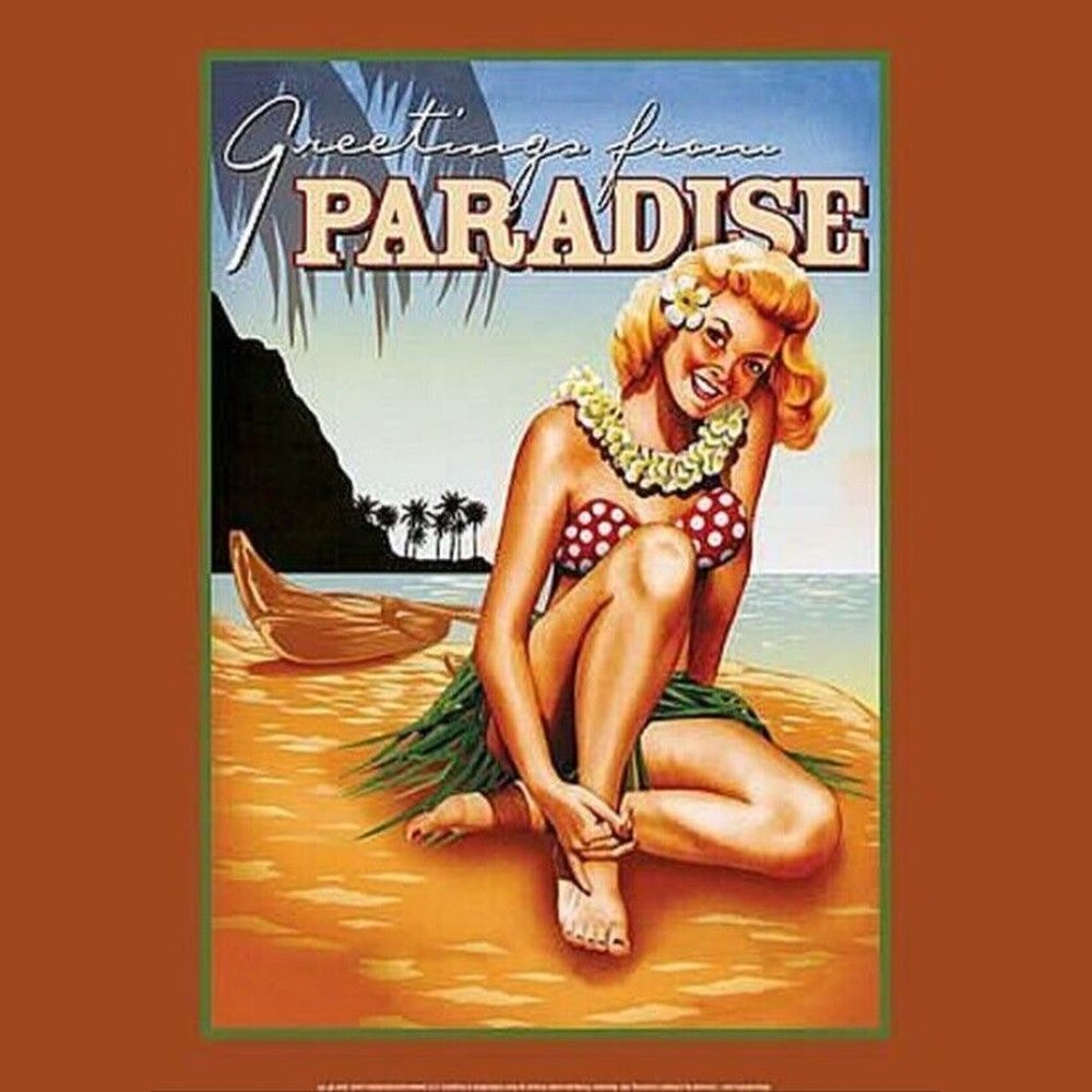 Greetings From Paradise Novelty Metal Sign 12.5" X 17.4" NEW! Home & Garden:Home Décor:Plaques & Signs Style Your Walls