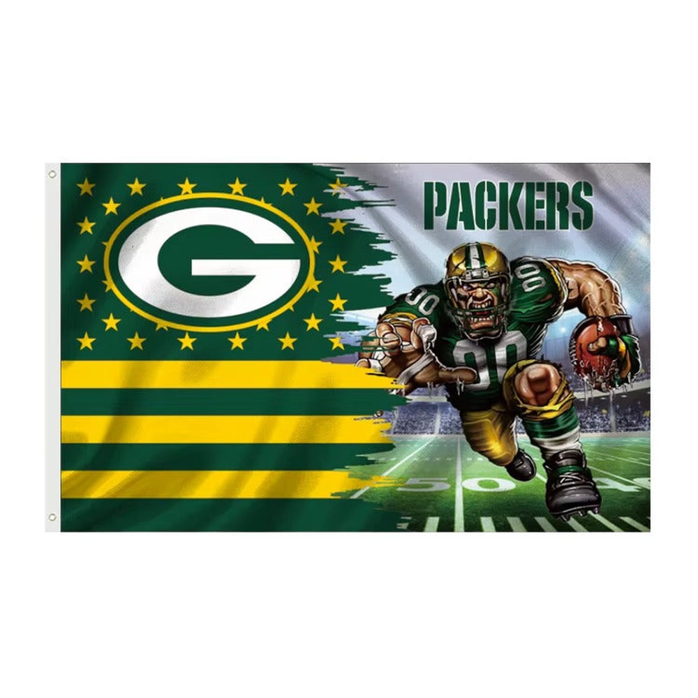 Green Bay Packers 3' X 5' Graphic Flag Banner With Grommets New! Sports Mem, Cards & Fan Shop:Fan Apparel & Souvenirs:Football-NFL Style Your Walls