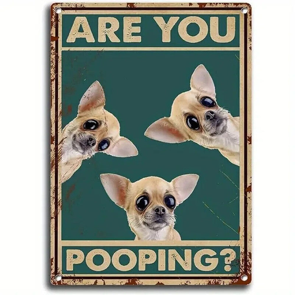 Chihuahua Dogs "Are You Pooping" Vintage Novelty 8" x 12" Metal Sign NEW! Home & Garden:Home Décor:Plaques & Signs Style Your Walls