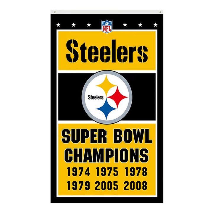 Pittsburgh Steelers Super Bowl Champions Novelty Flag Banner NEW! 3 ft x 5 ft Home & Garden:Yard, Garden & Outdoor Living:Décor:Flags Style Your Walls