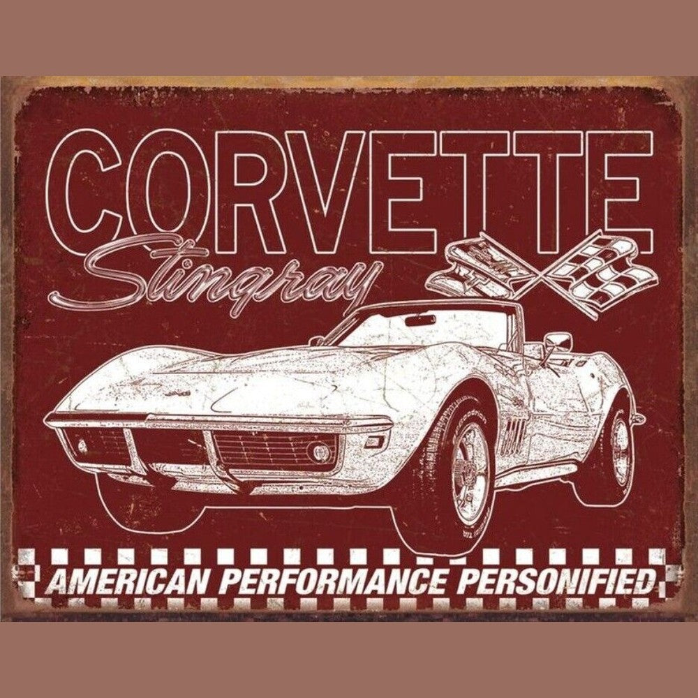 Corvette Stingray American Performance 16" x 12.5" Licensed Novelty Sign New! Home & Garden:Home Décor:Plaques & Signs Style Your Walls