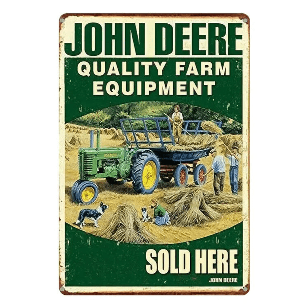 John Deere Sold Here Novelty Metal Sign 12 x 8 Wall Art Style Your Walls