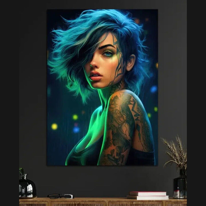 Cyberpunk Girl Canvas Art Print 16" x 24" Wall Art NEW! Home & Garden:Home Décor:Posters & Prints Style Your Walls