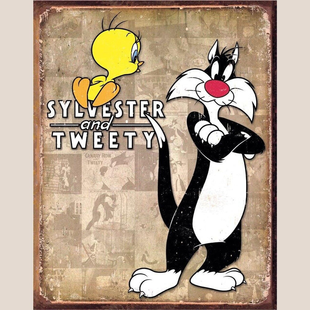 Sylvester & Tweety Licensed Novelty Sign 16" x 12.5" NEW! Home & Garden:Home Décor:Plaques & Signs Style Your Walls