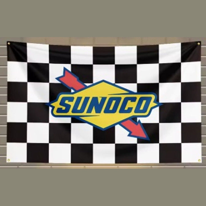 Checkerboard Sunoco Gas Company 3 ft x 5 ft Flag With Corner Grommets NEW! Home & Garden:Yard, Garden & Outdoor Living:Décor:Flags Style Your Walls