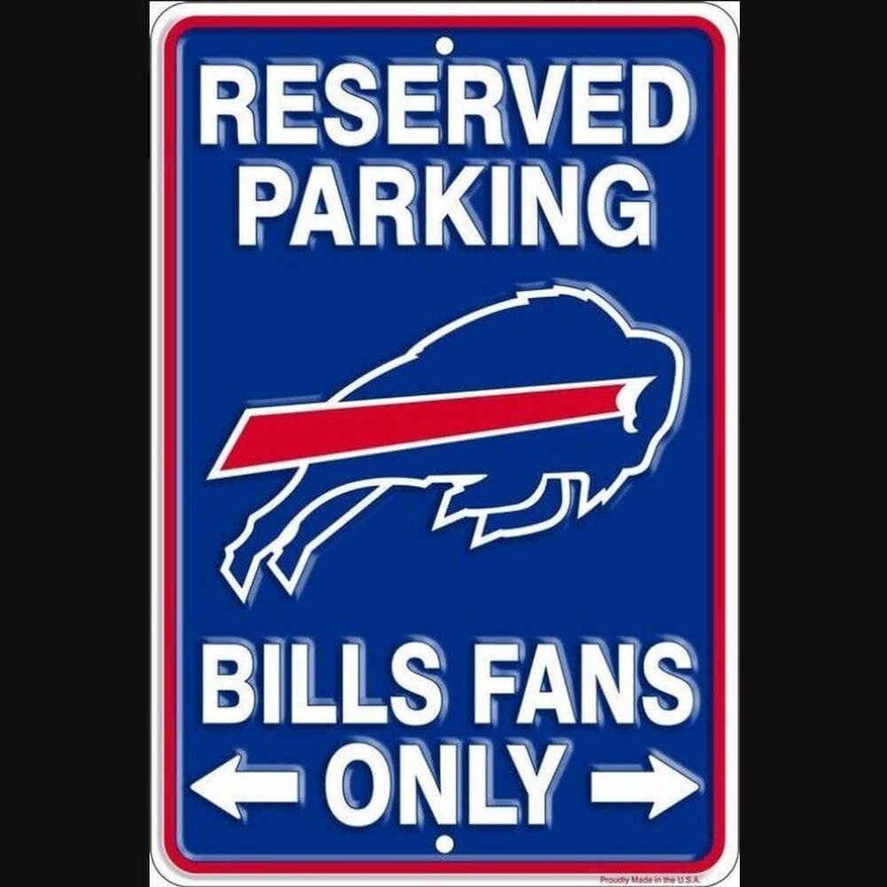 Reserved Parking Bills Fans Only 8" x 12" Embossed Metal Novelty Parking Sign Home & Garden:Home Décor:Plaques & Signs Style Your Walls