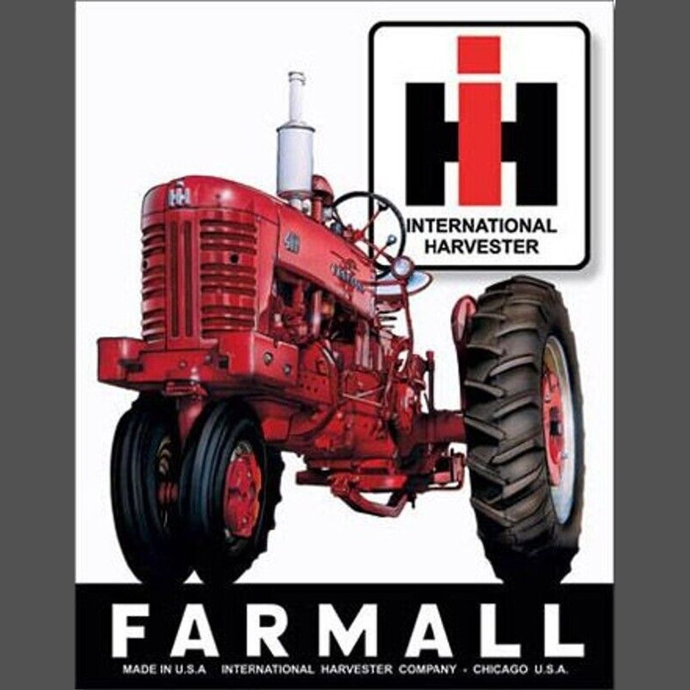 International Harvester Farmall Hem-Wrapped Metal Sign 12.5" x 16" Home & Garden:Home Décor:Plaques & Signs Style Your Walls