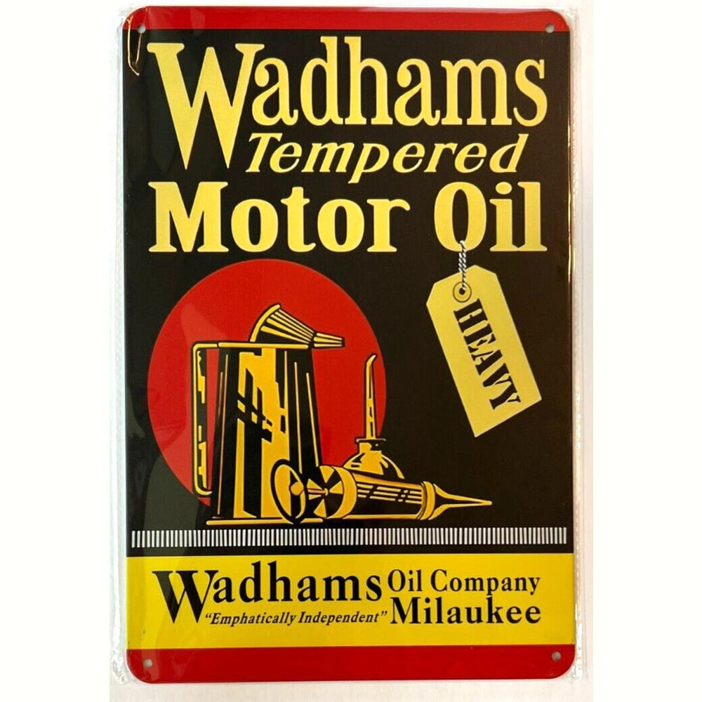 Wadhams Tempered Motor Oil Vintage Novelty Metal Sign 12" x 8" Wall Art Home & Garden:Home Décor:Plaques & Signs Style Your Walls