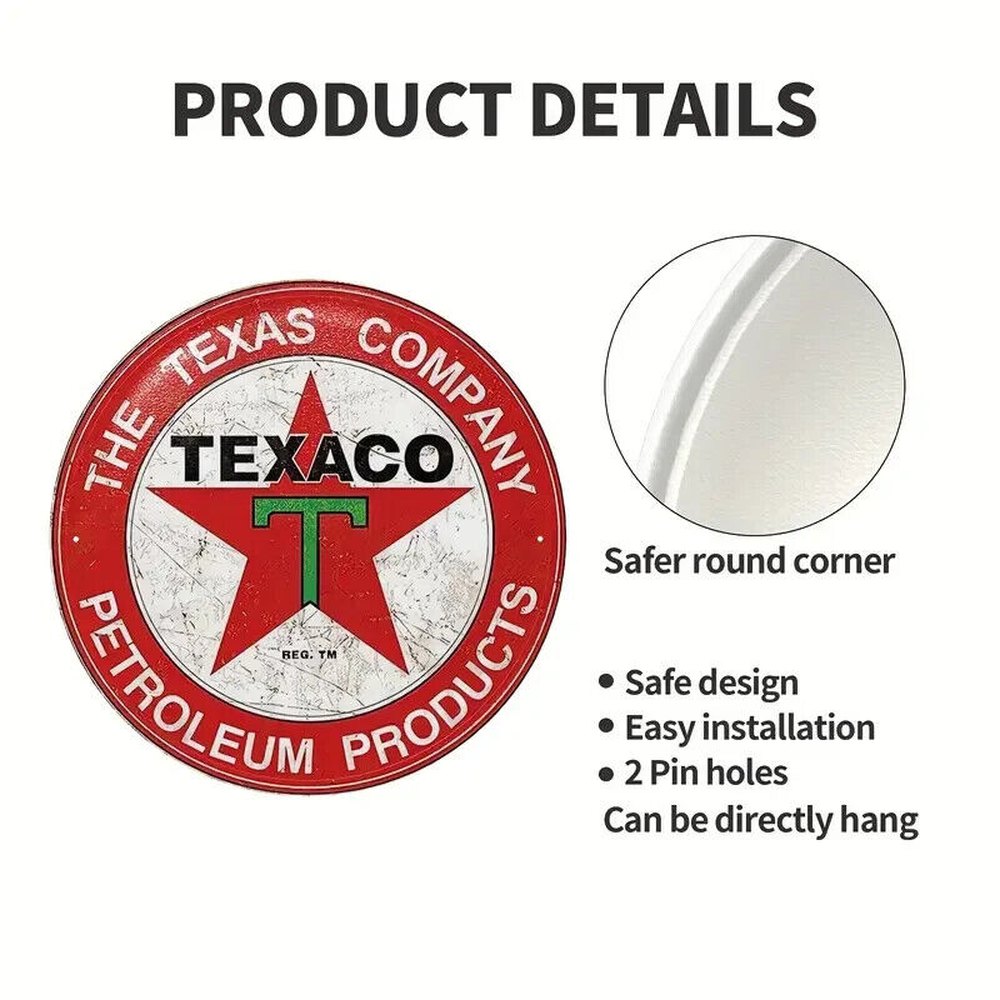 Texaco The Texas Company Vintage Style Novelty 12" Round Metal Sign NEW! Home & Garden:Home Décor:Plaques & Signs Style Your Walls