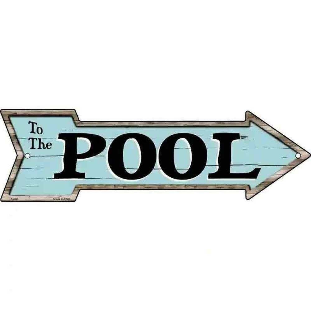 To The Pool Novelty Metal Arrow Sign 17" x 5" NEW! Home & Garden:Home Décor:Plaques & Signs Style Your Walls
