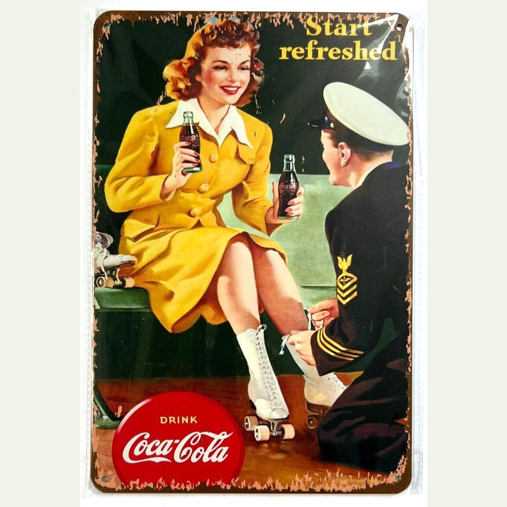 Coca-Cola Stay Refreshed Vintage Novelty Metal Sign 12" x 8" Wall Art Home & Garden:Home Décor:Plaques & Signs Style Your Walls