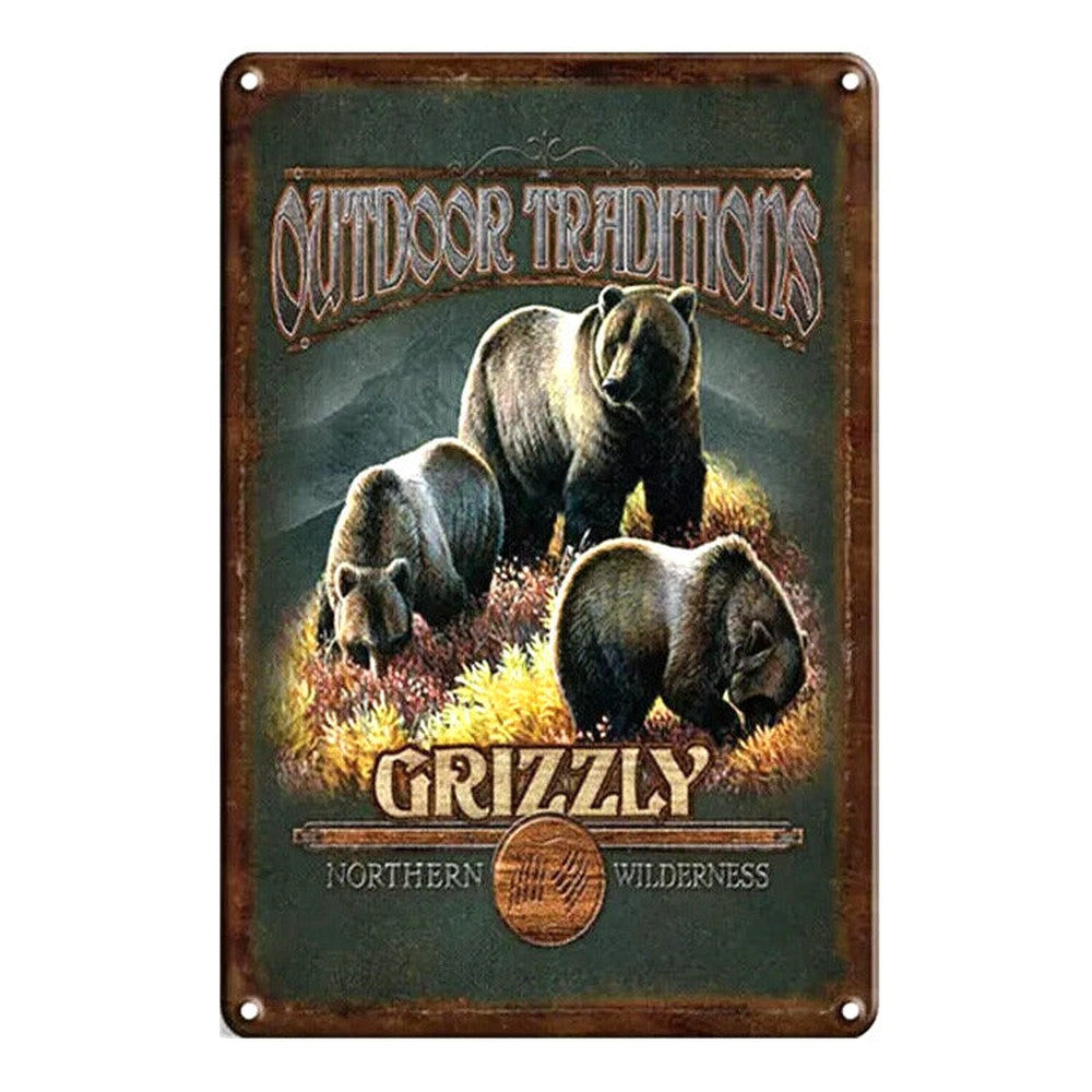 Outdoor Traditions "Grizzly" Novelty Metal Sign 8" x 12" NEW! Home & Garden:Home Décor:Plaques & Signs Style Your Walls