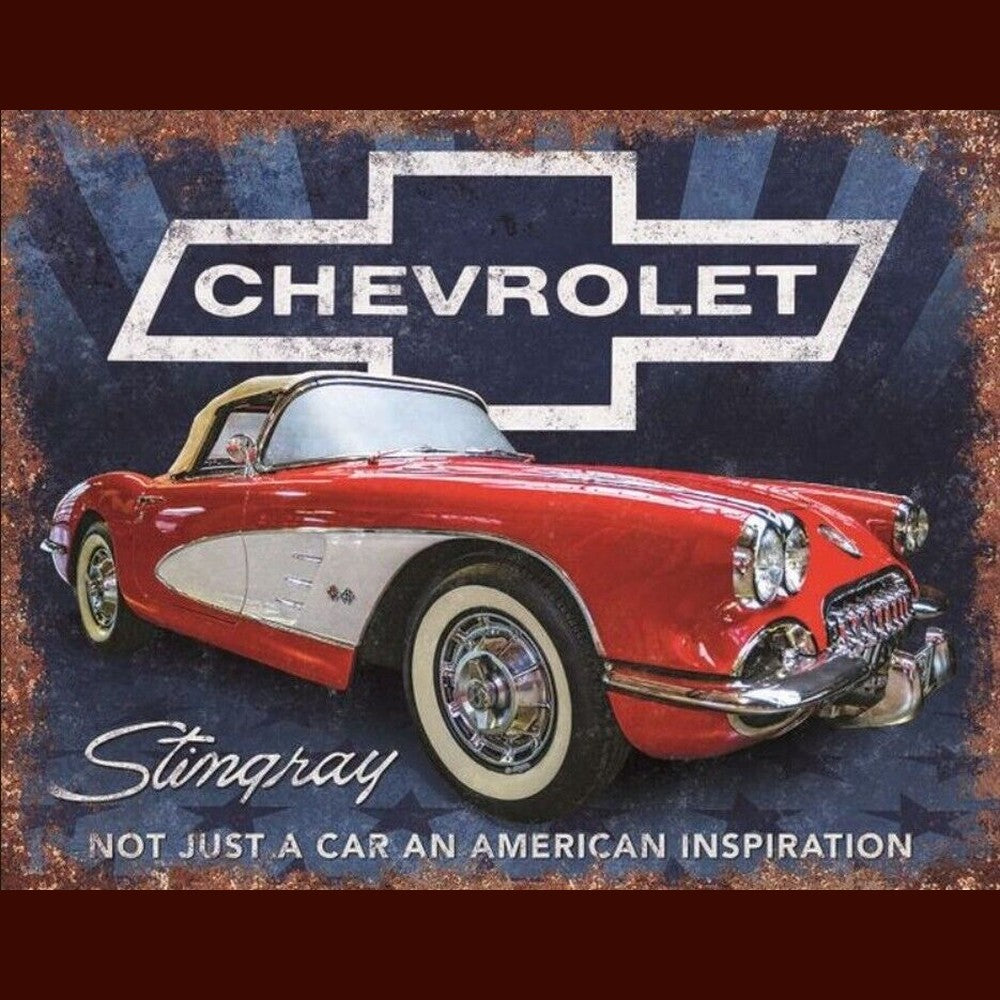 Chevrolet Corvette Stingray 16" x 12.5" Licensed Novelty Sign New! Home & Garden:Home Décor:Plaques & Signs Style Your Walls