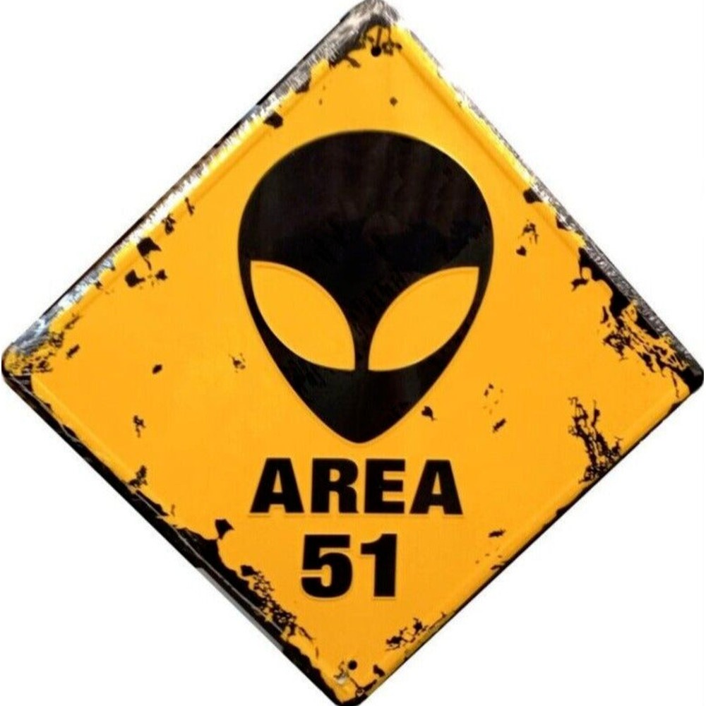 Yellow and Black Area 51 Embossed Novelty Metal Sign 12" x 12" NEW! Home & Garden:Home Décor:Plaques & Signs Style Your Walls