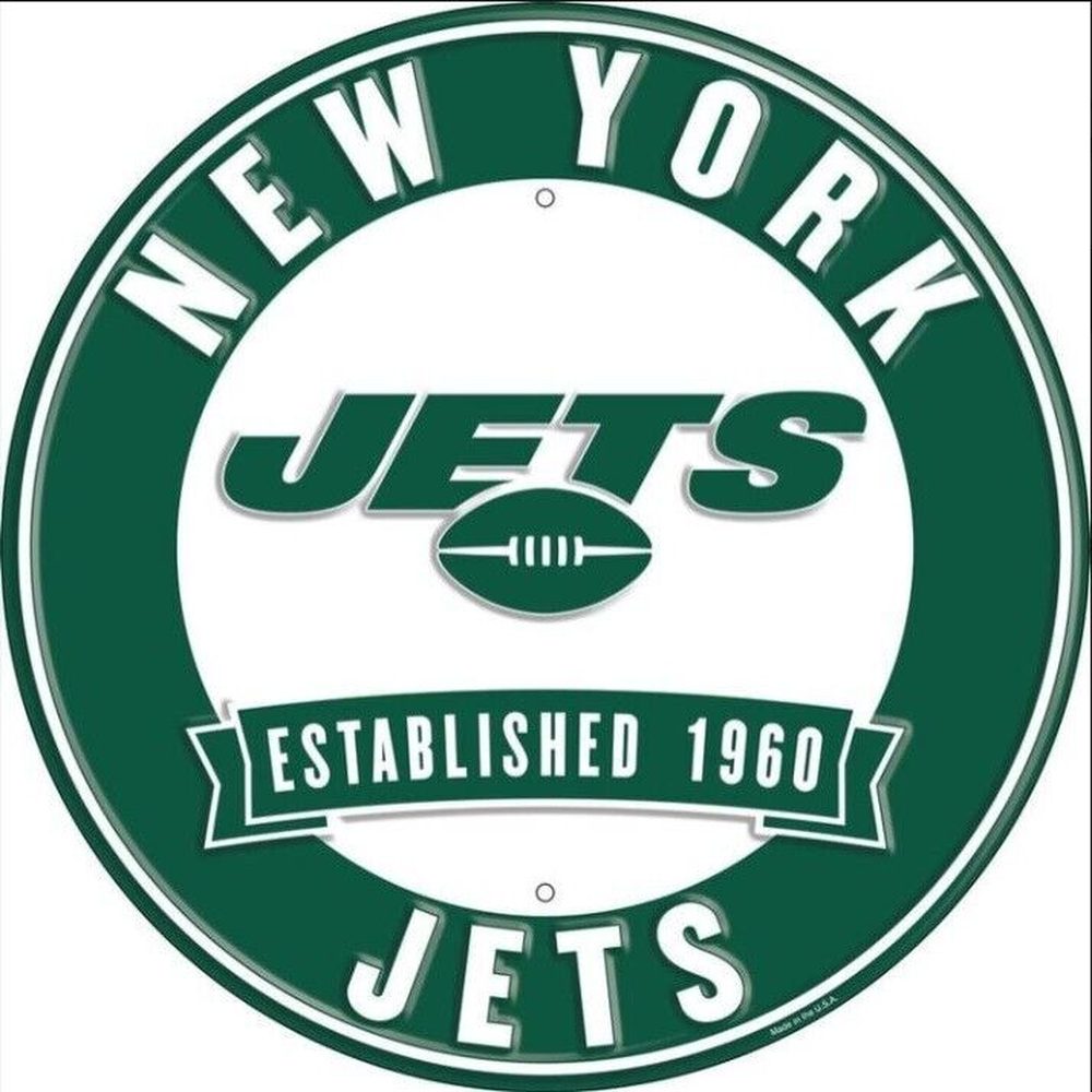 New York Jets NFL Licensed Embossed 12" Diameter Circular Sign NEW! Sports Mem, Cards & Fan Shop:Fan Apparel & Souvenirs:Football-NFL Style Your Walls