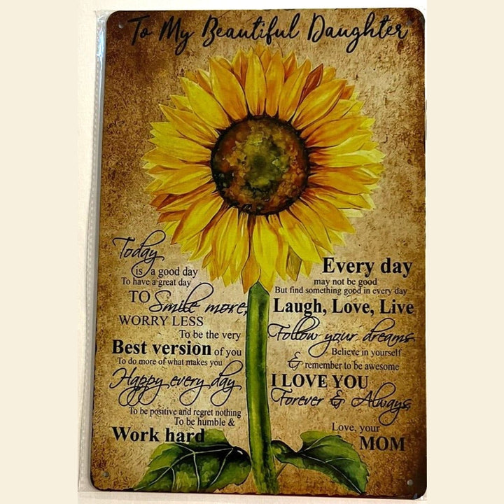 To My Beautiful Daughter 8" x 12" Vintage Novelty Metal Sign Home & Garden:Home Décor:Plaques & Signs Style Your Walls