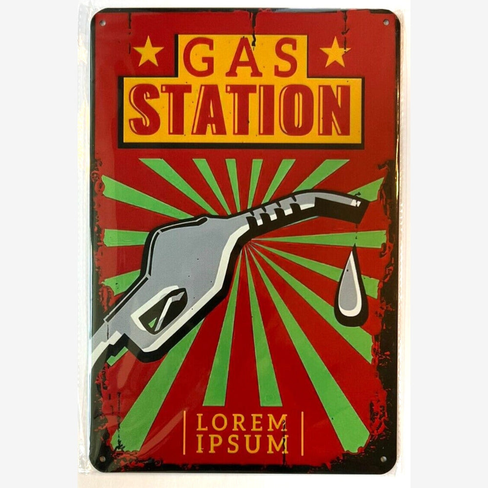 Gas Station Vintage Novelty Metal Sign 12" x 8" Wall Art Home & Garden:Home Décor:Plaques & Signs Style Your Walls