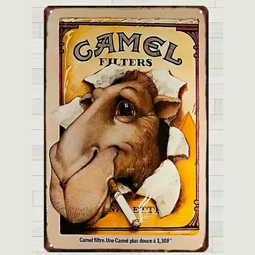 Camel Filters Vintage Novelty Metal Sign 12" x 8" Wall Art Home & Garden:Home Décor:Plaques & Signs Style Your Walls