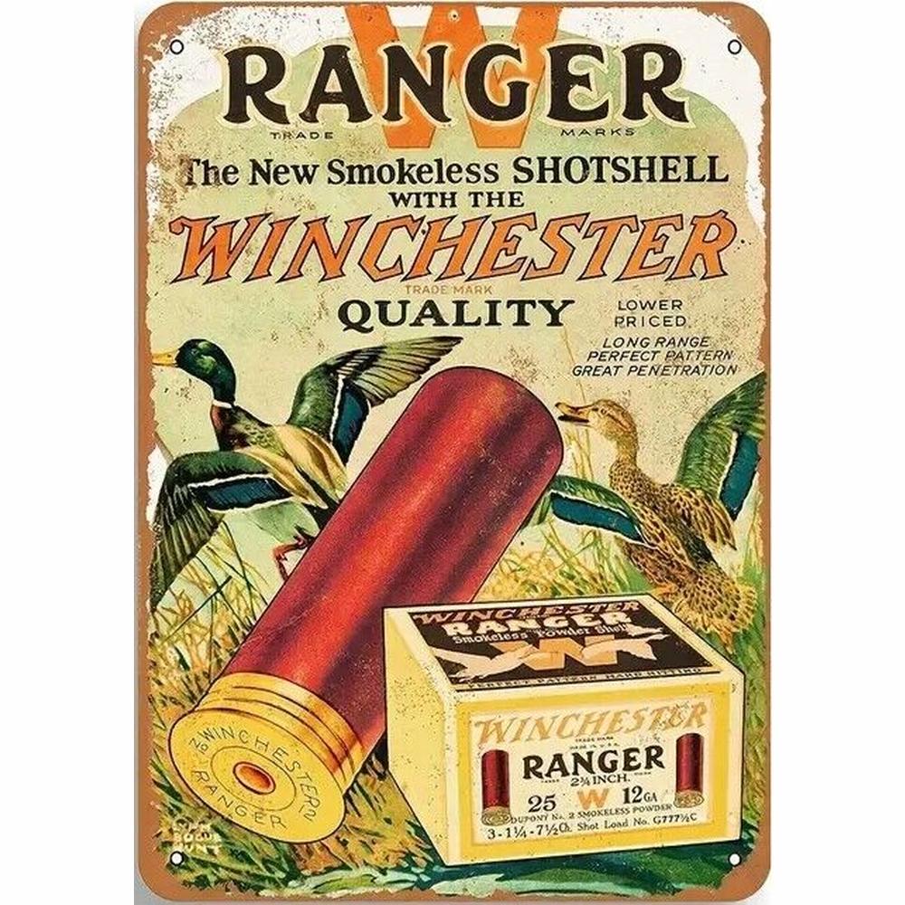 Winchester Ranger Loaded Shotgun Shells Vintage Novelty 12" x 8" Metal Sign Home & Garden:Home Décor:Plaques & Signs Style Your Walls