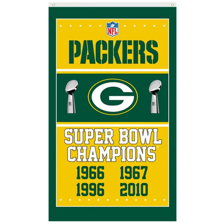 Green Bay Packers Super Bowl Champions Novelty Flag Banner NEW! 3 ft x 5 ft Home & Garden:Yard, Garden & Outdoor Living:Décor:Flags Style Your Walls