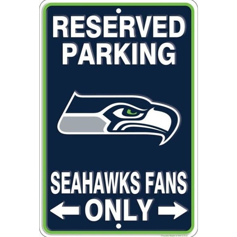 Reserved Parking Seahawks Fans Only Embossed Metal Licensed Sign 8" x 12" Home & Garden:Home Décor:Plaques & Signs Style Your Walls