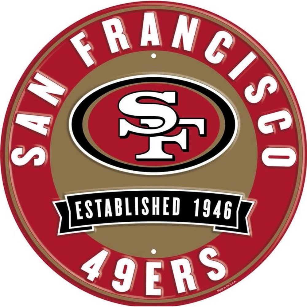 San Francisco 49ers NFL Licensed Embossed 12" Diameter Circular Sign NEW! Sports Mem, Cards & Fan Shop:Fan Apparel & Souvenirs:Football-NFL Style Your Walls