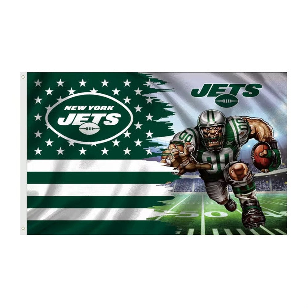 New York Jets 3' X 5' Graphic Flag Banner With Grommets New! Sports Mem, Cards & Fan Shop:Fan Apparel & Souvenirs:Football-NFL Style Your Walls