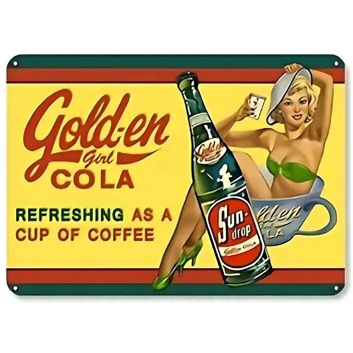 Sun-drop Golden Girl Cola Vintage Novelty Metal Sign 12" x 8" Wall Art Home & Garden:Home Décor:Plaques & Signs Style Your Walls