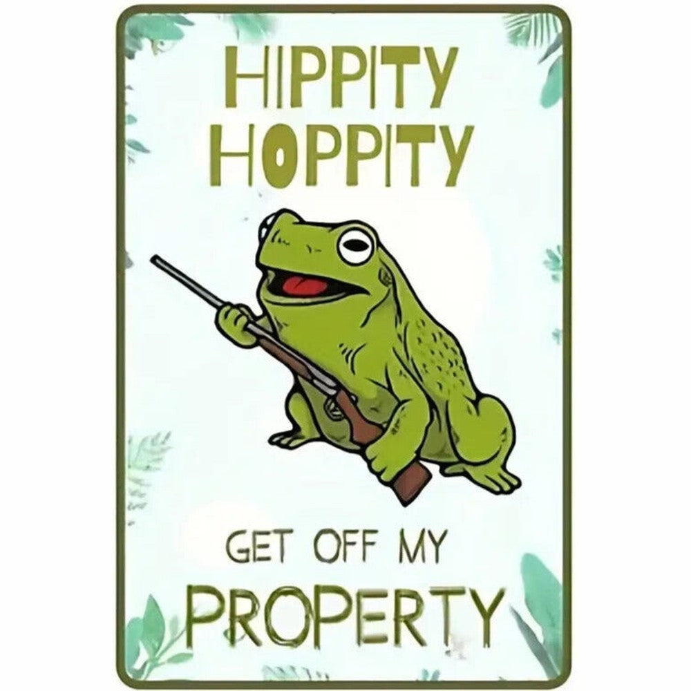 Hippity Hoppity Get Off My Property Novelty Metal Sign 8" x 12" Wall Art Home & Garden:Home Décor:Plaques & Signs Style Your Walls
