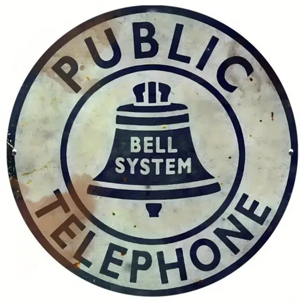 Bell System Public Telephone 8" Round Vintage Novelty Metal Sign NEW! Home & Garden:Home Décor:Plaques & Signs Style Your Walls