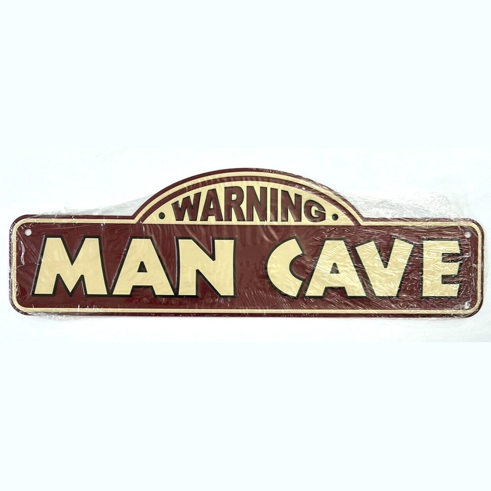 Warning Man Cave Embossed Metal Novelty Street Sign 18" x 6" NEW! Home & Garden:Home Décor:Plaques & Signs Style Your Walls