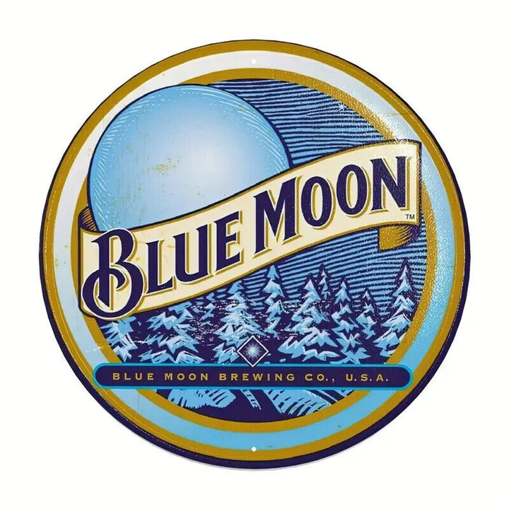 Blue Moon Beer Vintage Style Novelty 8" Round Metal Sign NEW! Home & Garden:Home Décor:Plaques & Signs Style Your Walls