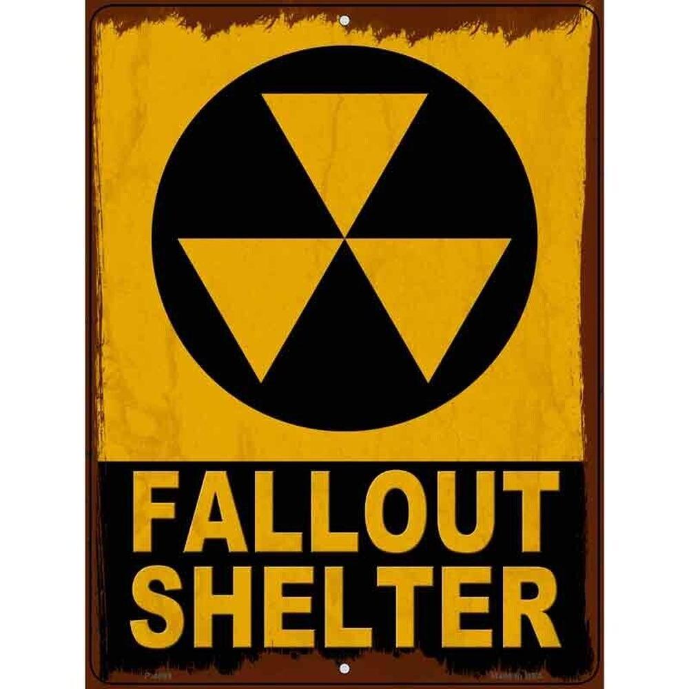 Fallout Shelter Metal Vintage Novelty Parking Sign 9" x 12" New! Style Your Walls